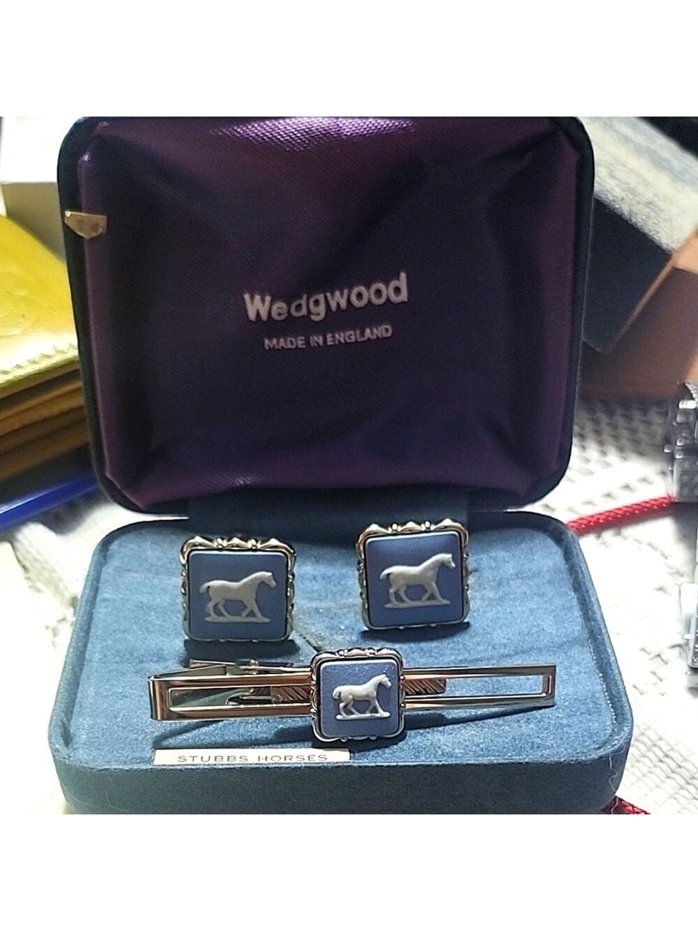 Wedgwood Blue and Silver Men's Accessory Set